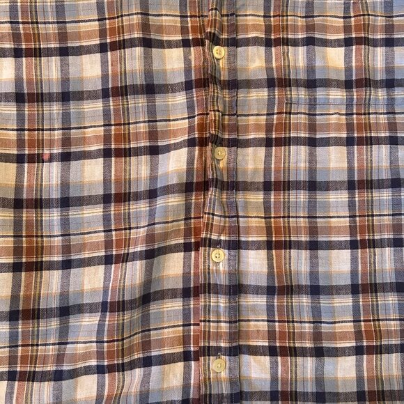 Vintage Eddie Bauer Grunge Single Stitch Button Up Linen Blend Shirt XL - Picture 3 of 6
